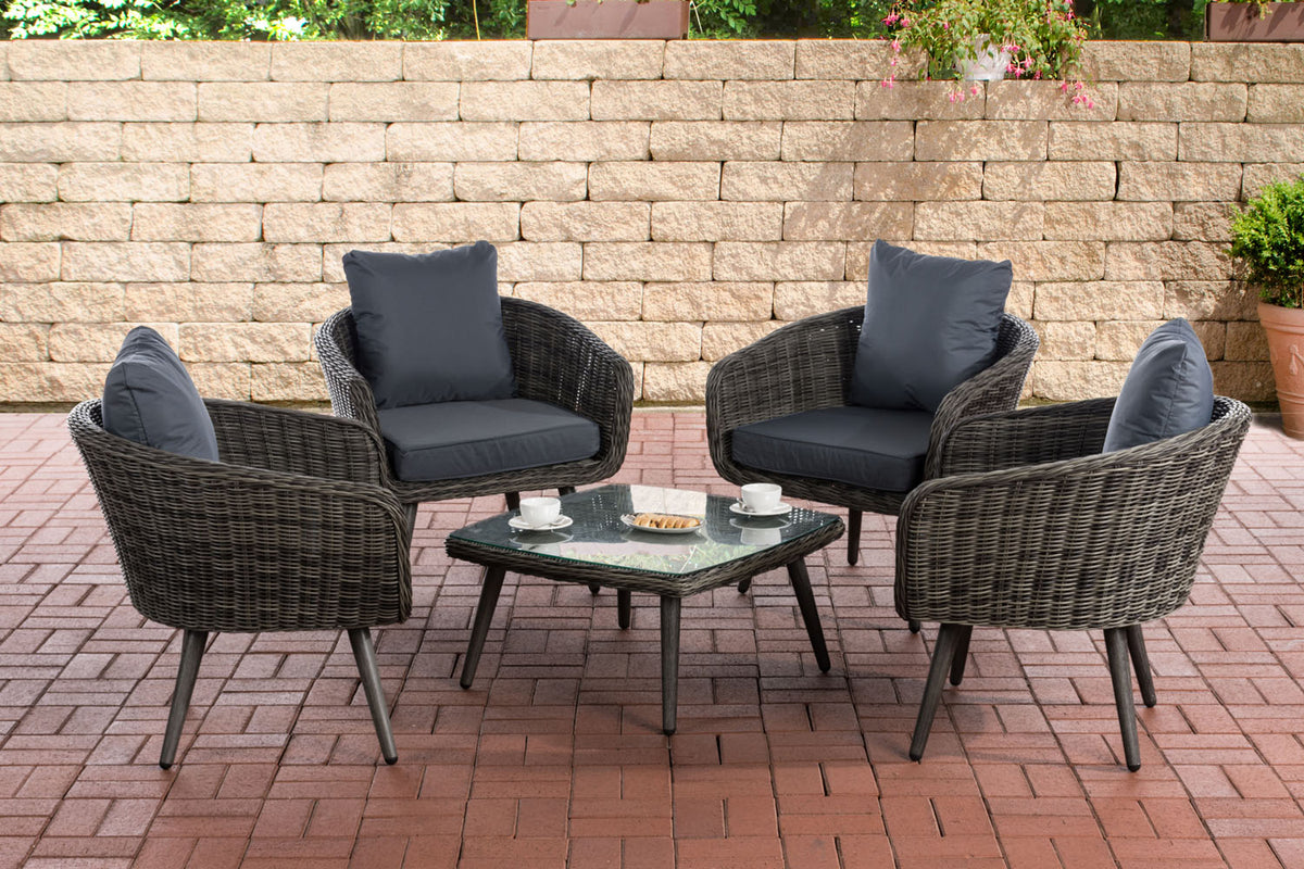 CLP Lounge-Set Ameland Rundrattan eisengrau 40 cm (Dunkelgrau) – Produktabbildung 5