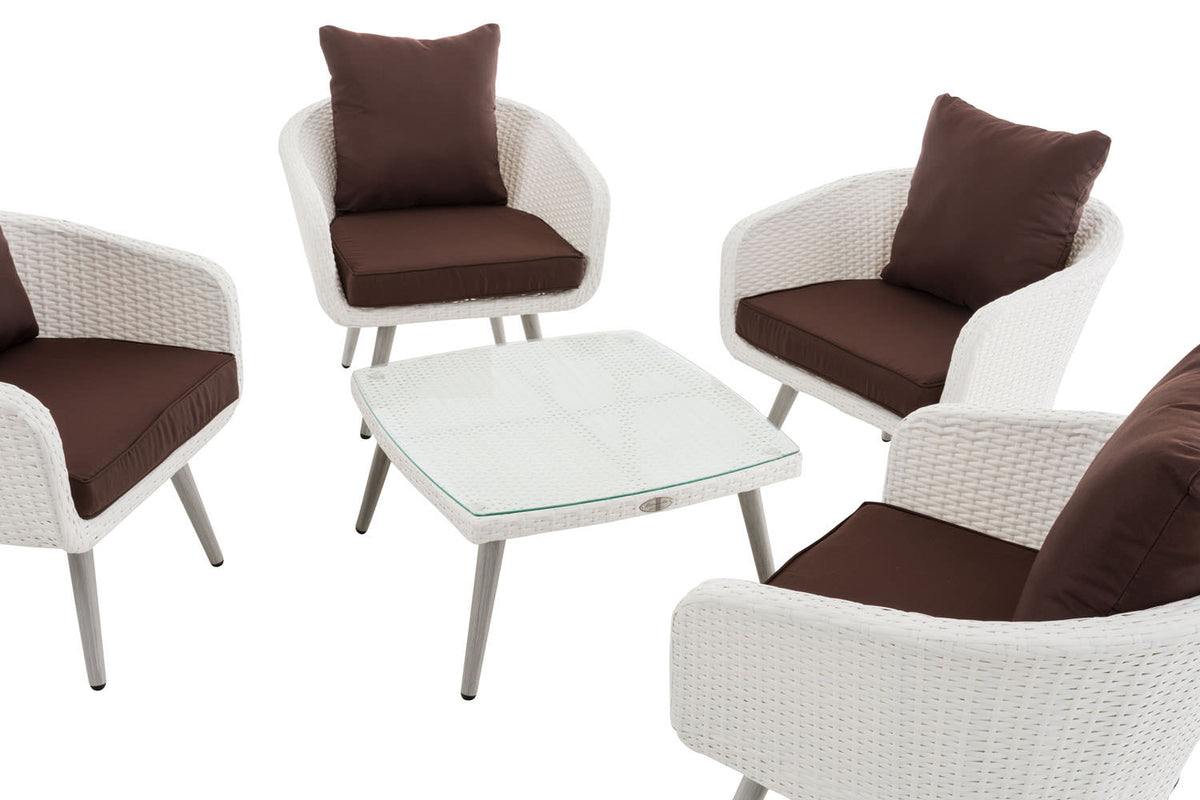 CLP Lounge-Set Ameland Flachrattan terrabraun 40 cm (Hellgrau) – Produktabbildung 3