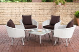 CLP Lounge-Set Ameland Flachrattan terrabraun 45 cm (Hellgrau)