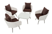 CLP Lounge-Set Ameland Flachrattan terrabraun 45 cm (Hellgrau) – Produktabbildung 2