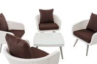 CLP Lounge-Set Ameland Flachrattan terrabraun 45 cm (Hellgrau) – Produktabbildung 4