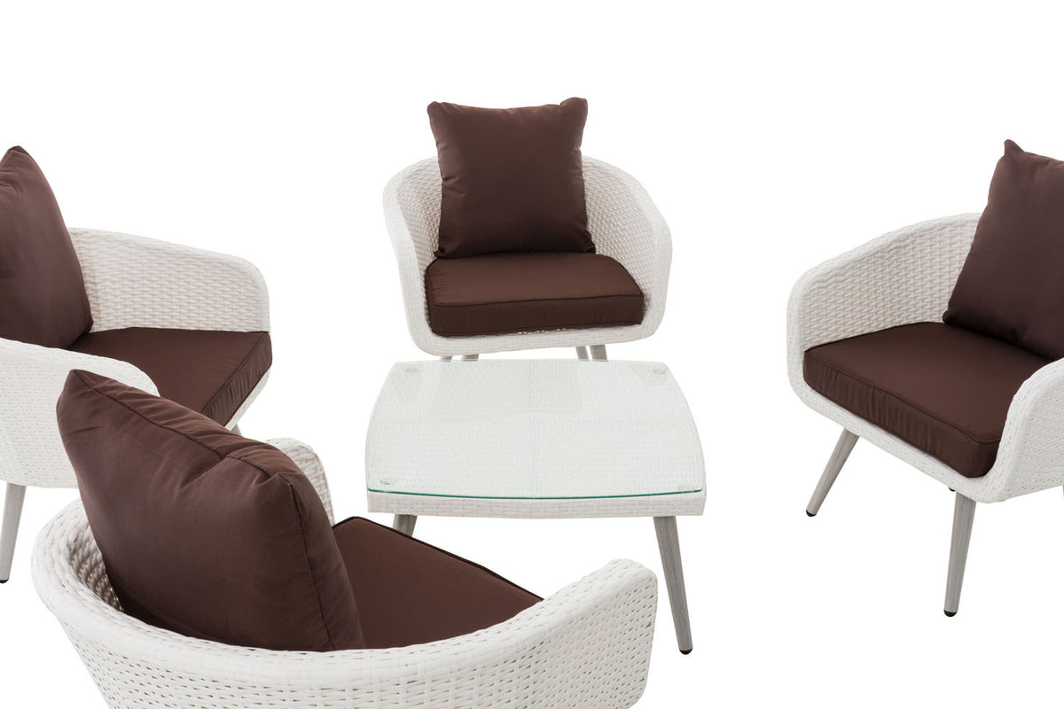 CLP Lounge-Set Ameland Flachrattan terrabraun 45 cm (Hellgrau) – Produktabbildung 4
