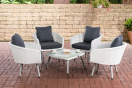 CLP Lounge-Set Ameland Flachrattan eisengrau 40 cm (Hellgrau)