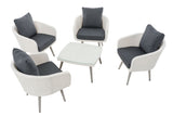 CLP Lounge-Set Ameland Flachrattan eisengrau 40 cm (Hellgrau) – Produktabbildung 2