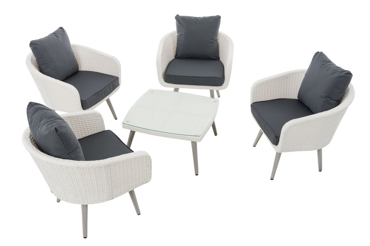 CLP Lounge-Set Ameland Flachrattan eisengrau 40 cm (Hellgrau) – Produktabbildung 2