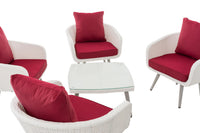 CLP Lounge-Set Ameland Flachrattan rubinrot 40 cm (Hellgrau) – Produktabbildung 4