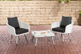 CLP Balkon-Set Ameland Flachrattan anthrazit 40 cm (Hellgrau)