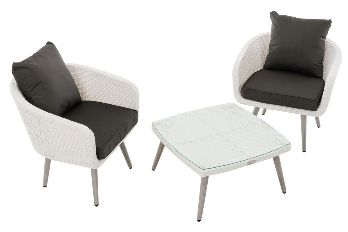 CLP Balkon-Set Ameland Flachrattan anthrazit 40 cm (Hellgrau) – Produktabbildung 2