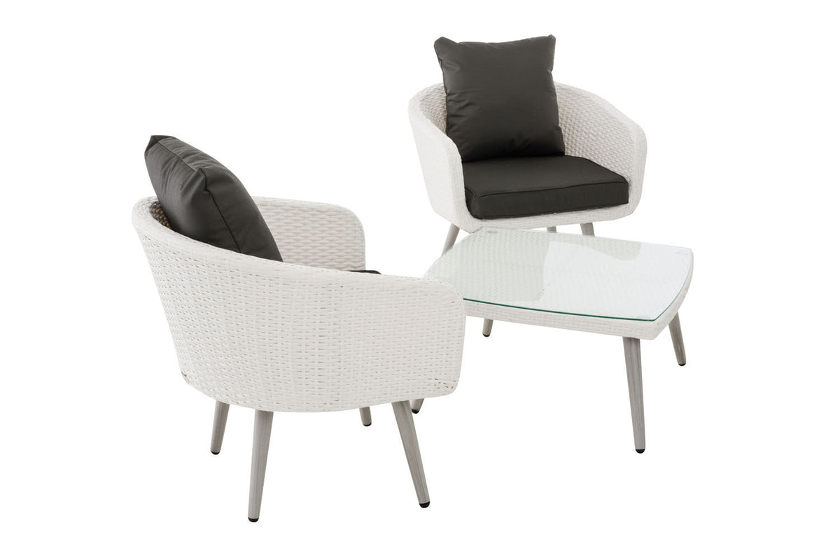 CLP Balkon-Set Ameland Flachrattan anthrazit 40 cm (Hellgrau) – Produktabbildung 4