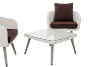 CLP Balkon-Set Ameland Flachrattan terrabraun 40 cm (Hellgrau) – Produktabbildung 3