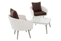 CLP Balkon-Set Ameland Flachrattan terrabraun 40 cm (Hellgrau) – Produktabbildung 4