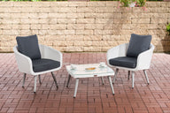 CLP Balkon-Set Ameland Flachrattan eisengrau 40 cm (Hellgrau)
