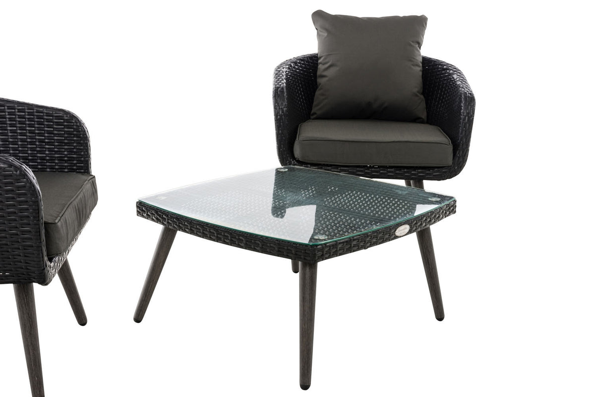CLP Balkon-Set Ameland Flachrattan anthrazit 40 cm (Dunkelgrau) – Produktabbildung 3