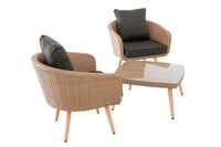 CLP Balkon-Set Ameland Flachrattan anthrazit 45 cm (Hellbraun) – Produktabbildung 4
