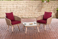 CLP Balkon-Set Ameland Flachrattan rubinrot 45 cm (Hellbraun)