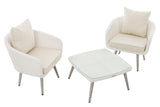 CLP Balkon-Set Ameland Flachrattan cremeweiß 45 cm (Hellgrau) – Produktabbildung 2