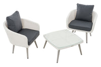 CLP Balkon-Set Ameland Flachrattan eisengrau 45 cm (Hellgrau) – Produktabbildung 2