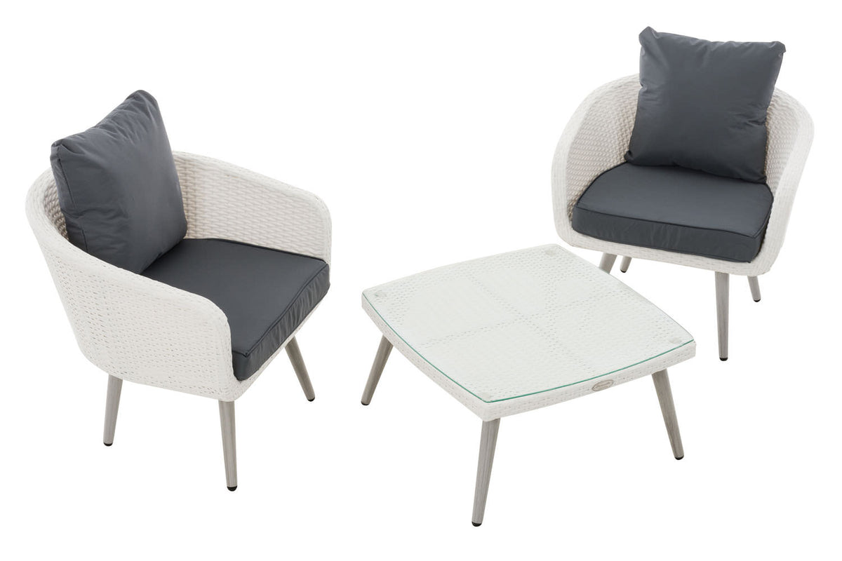 CLP Balkon-Set Ameland Flachrattan eisengrau 45 cm (Hellgrau) – Produktabbildung 2