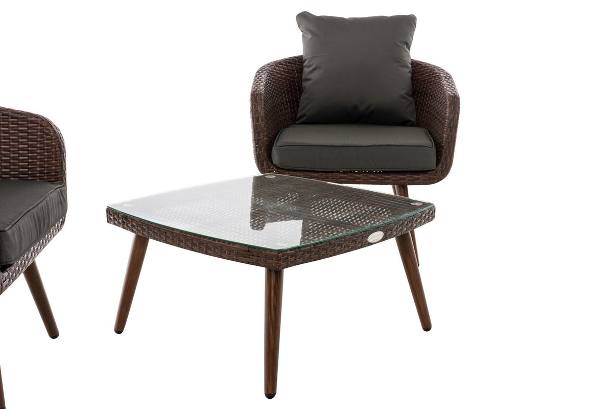CLP Balkon-Set Ameland Flachrattan anthrazit 45 cm (Dunkelbraun) – Produktabbildung 3
