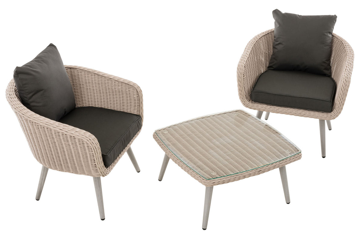 CLP Balkon-Set Ameland Rundrattan anthrazit 40 cm (Hellgrau) – Produktabbildung 2