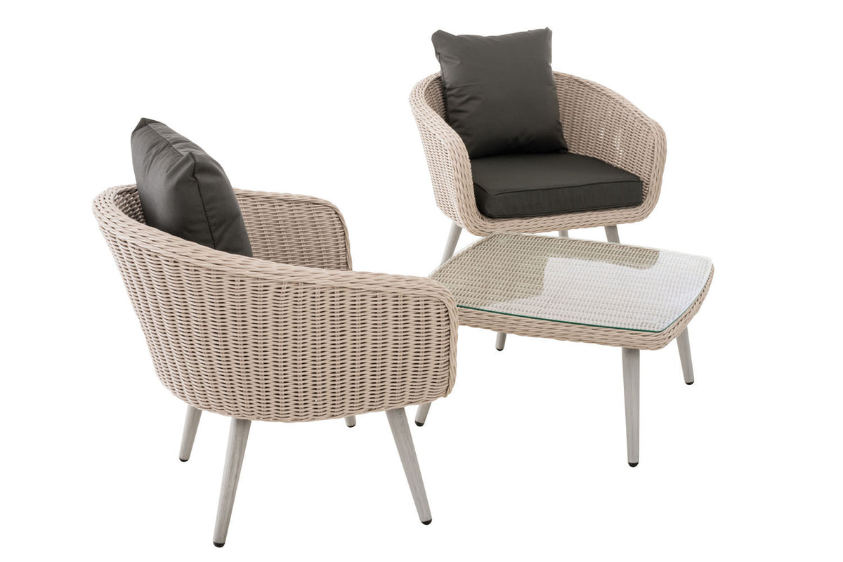 CLP Balkon-Set Ameland Rundrattan anthrazit 40 cm (Hellgrau) – Produktabbildung 4