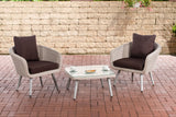 CLP Balkon-Set Ameland Rundrattan terrabraun 40 cm (Hellgrau)