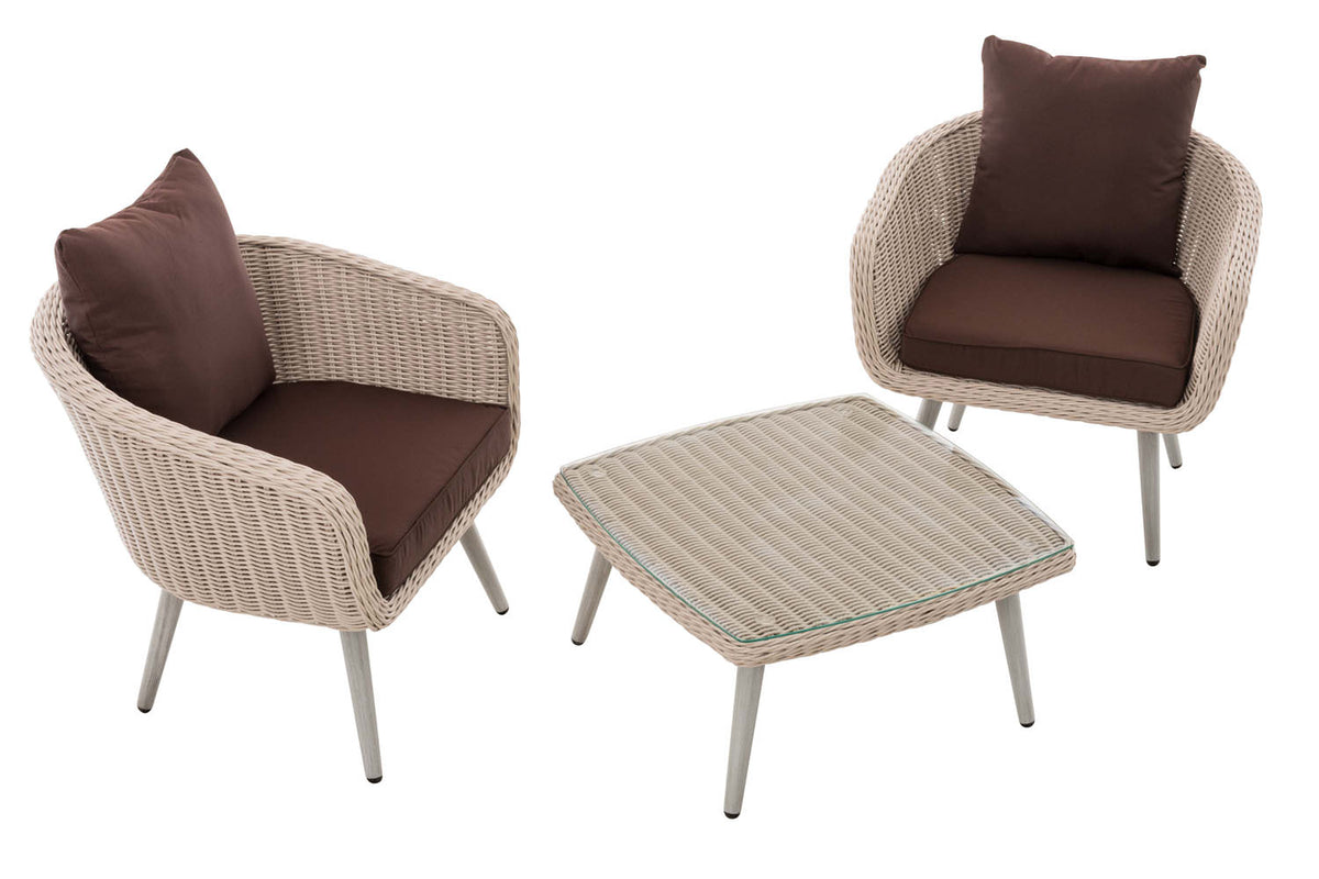 CLP Balkon-Set Ameland Rundrattan terrabraun 40 cm (Hellgrau) – Produktabbildung 2