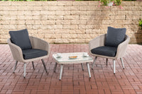 CLP Balkon-Set Ameland Rundrattan eisengrau 40 cm (Hellgrau)