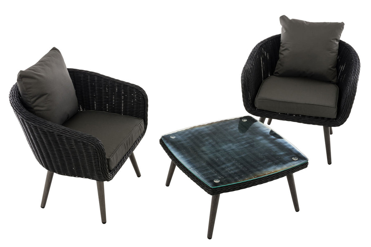 CLP Balkon-Set Ameland Rundrattan anthrazit 40 cm (Dunkelgrau) – Produktabbildung 2