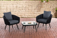 CLP Balkon-Set Ameland Rundrattan eisengrau 40 cm (Dunkelgrau)