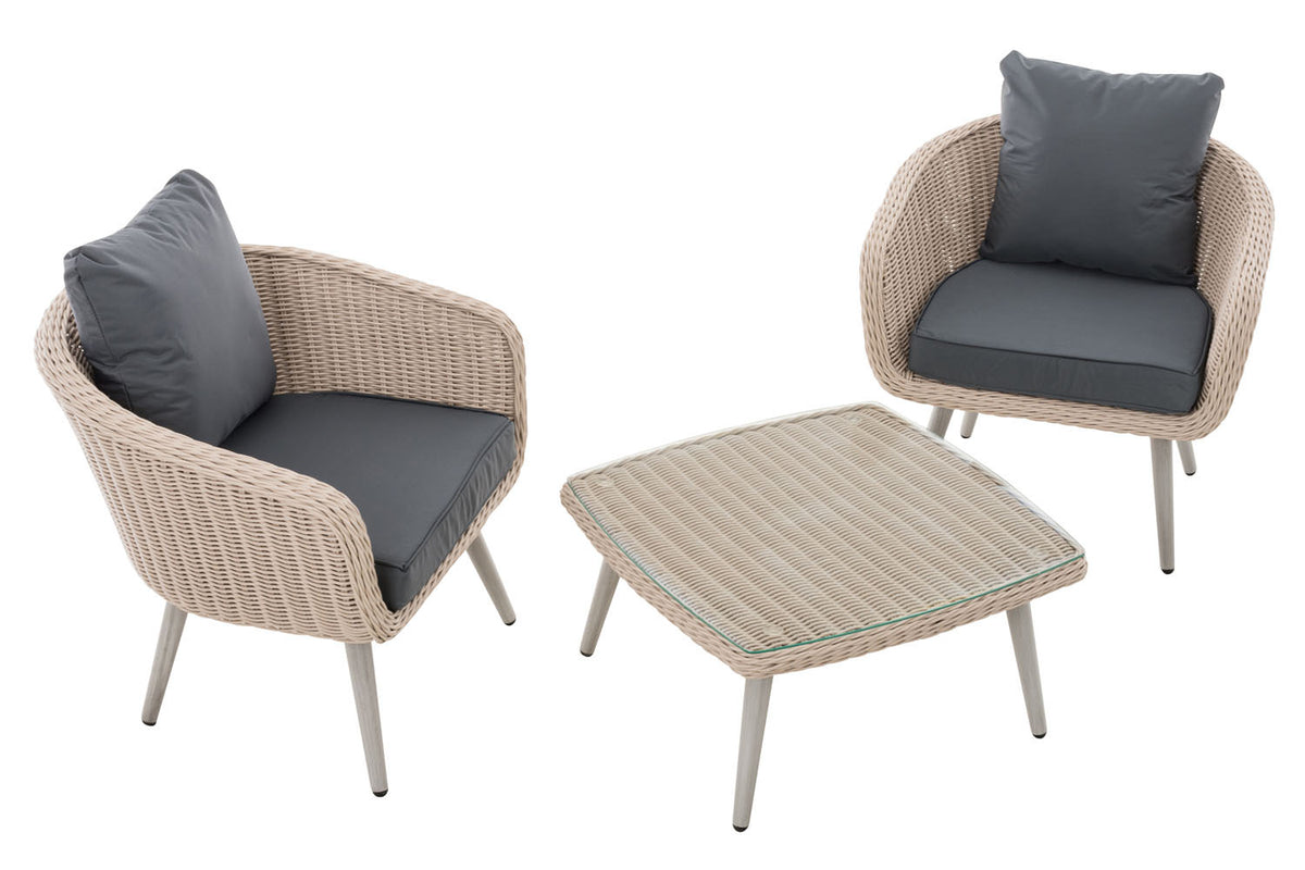 CLP Balkon-Set Ameland Rundrattan eisengrau 45 cm (Hellgrau) – Produktabbildung 2