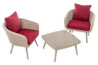 CLP Balkon-Set Ameland Rundrattan rubinrot 45 cm (Hellgrau) – Produktabbildung 2
