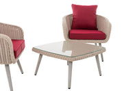 CLP Balkon-Set Ameland Rundrattan rubinrot 45 cm (Hellgrau) – Produktabbildung 3