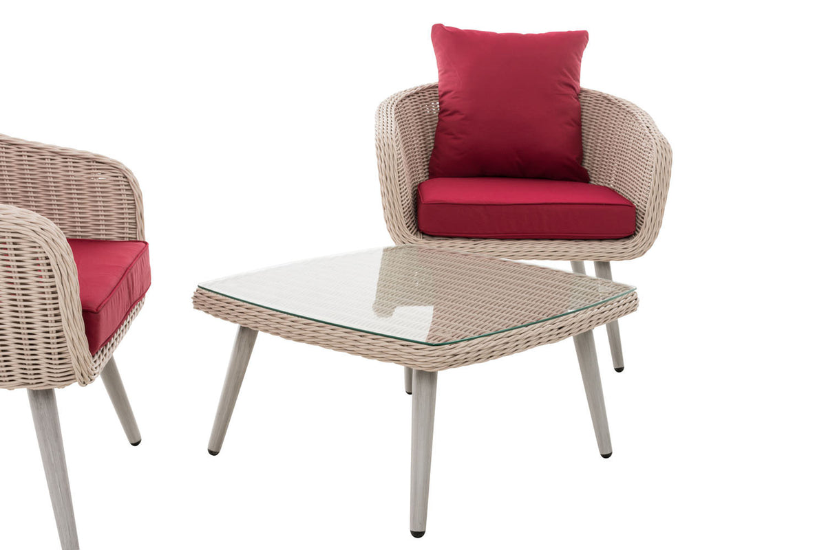 CLP Balkon-Set Ameland Rundrattan rubinrot 45 cm (Hellgrau) – Produktabbildung 3