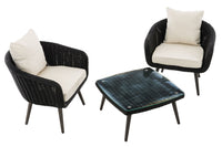 CLP Balkon-Set Ameland Rundrattan cremeweiß 45 cm (Dunkelgrau) – Produktabbildung 2