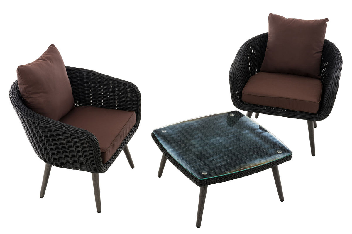 CLP Balkon-Set Ameland Rundrattan terrabraun 45 cm (Dunkelgrau) – Produktabbildung 2