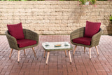 CLP Balkon-Set Ameland Rundrattan rubinrot 45 cm (Hellbraun)