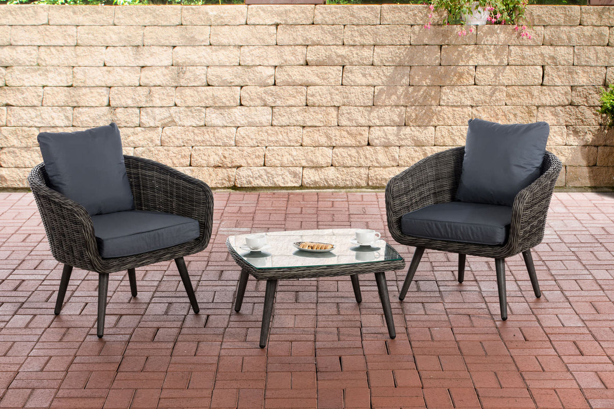 CLP Balkon-Set Ameland Rundrattan eisengrau 45 cm (Dunkelgrau) – Produktabbildung 5