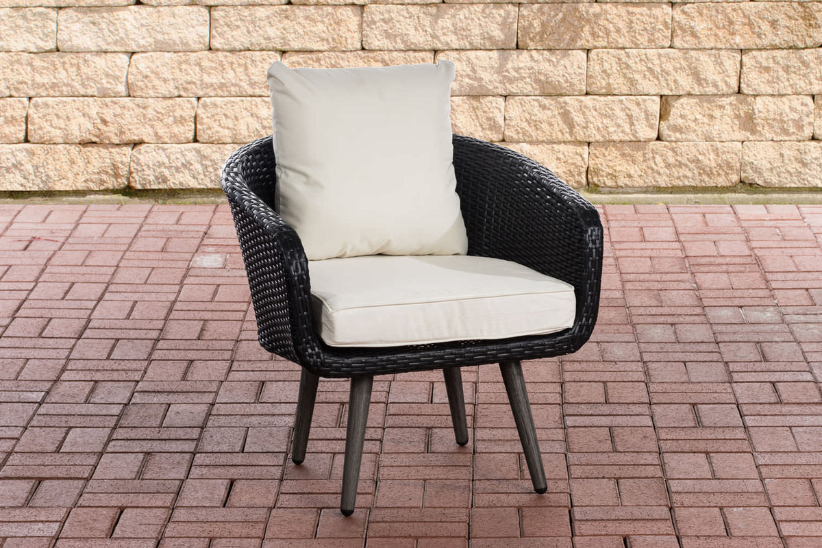 CLP Sessel Ameland Flach cremeweiß 40 cm (Dunkelgrau)