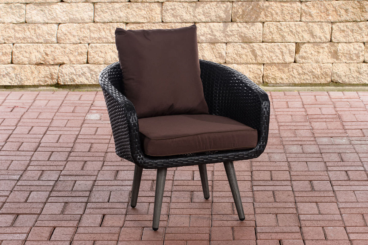 CLP Sessel Ameland Flach terrabraun 40 cm (Dunkelgrau)