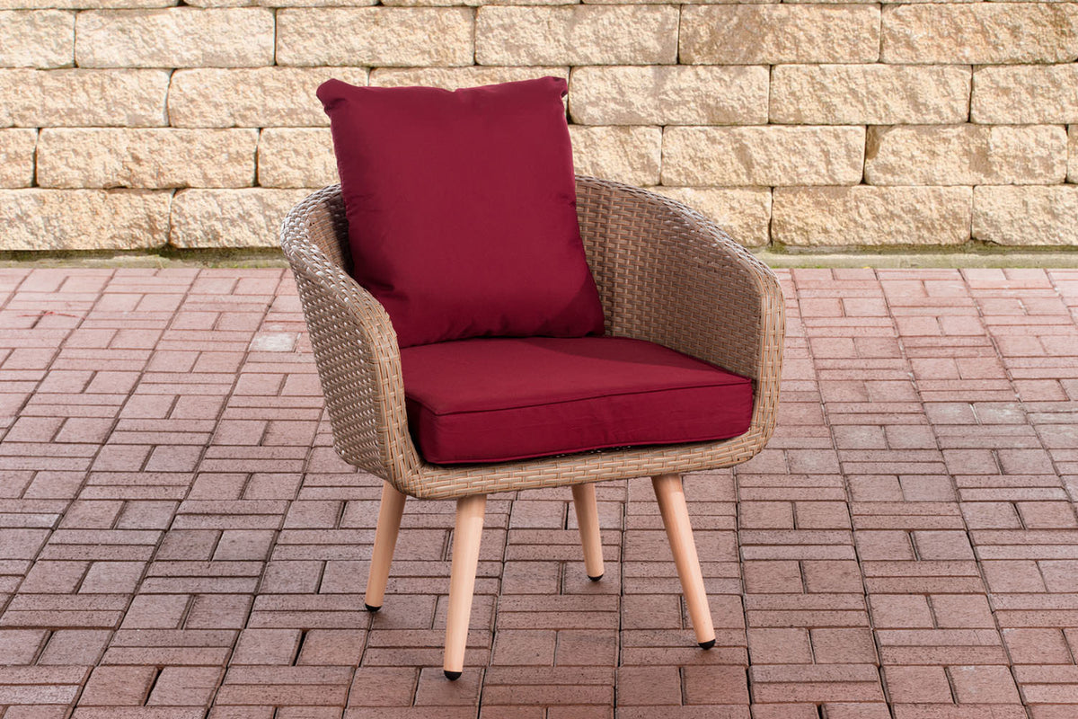 CLP Sessel Ameland Flach rubinrot 45 cm (Hellbraun)
