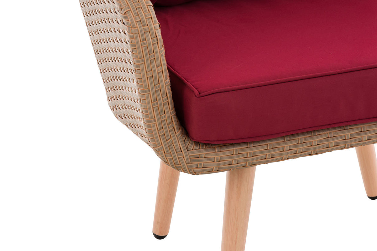 CLP Sessel Ameland Flach rubinrot 45 cm (Hellbraun) – Produktabbildung 5