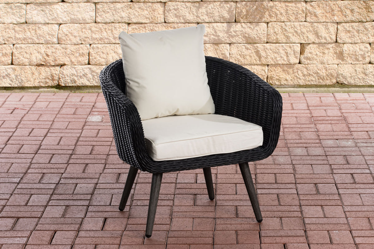 CLP Sessel Ameland Rund cremeweiß 40 cm (Dunkelgrau)
