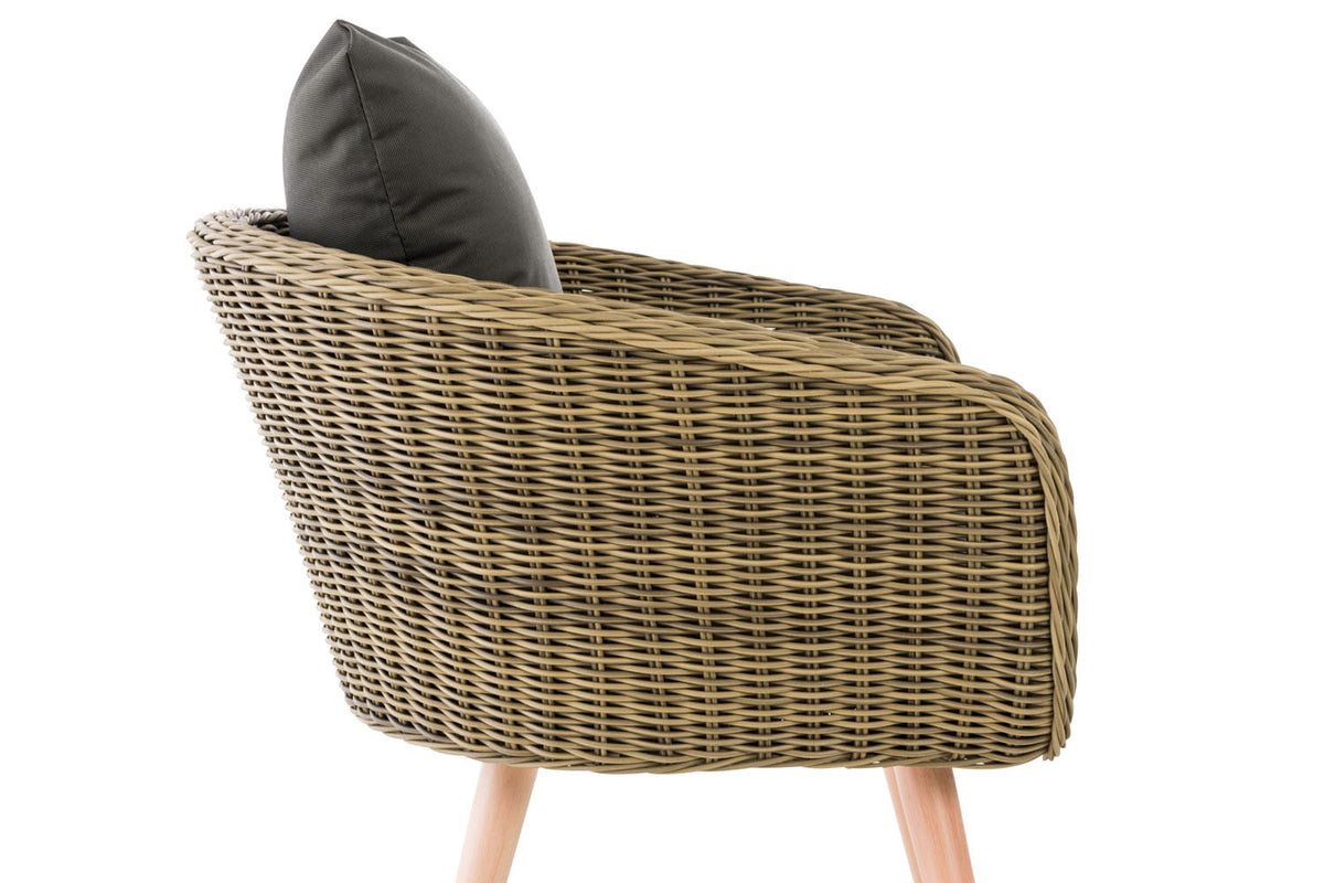 CLP Sessel Ameland Rund anthrazit 40 cm (Hellbraun) – Produktabbildung 3