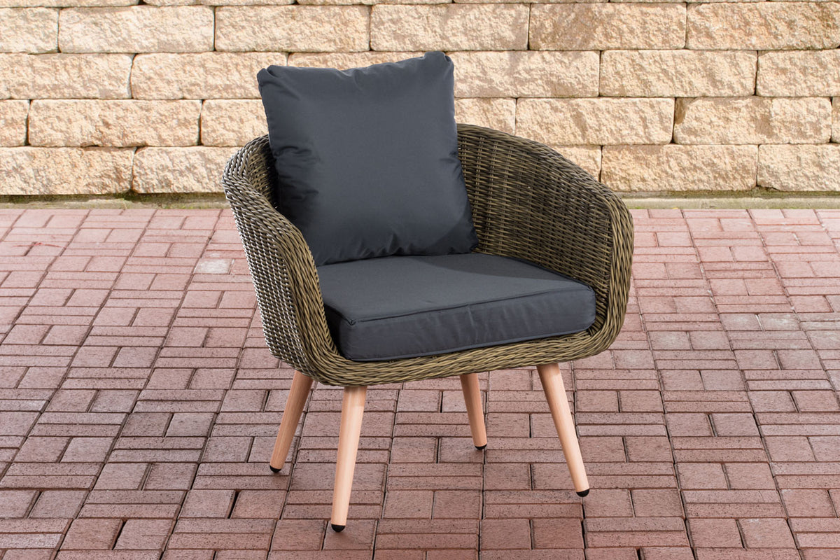 CLP Sessel Ameland Rund eisengrau 40 cm (Hellbraun)