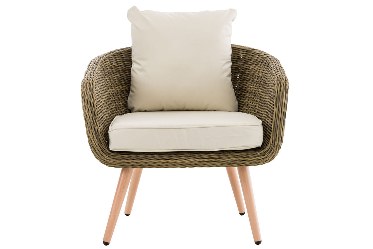 CLP Sessel Ameland Rund cremeweiß 45 cm (Hellbraun) – Produktabbildung 2
