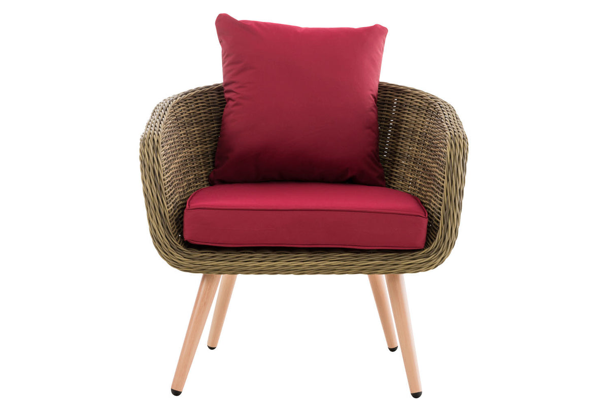 CLP Sessel Ameland Rund rubinrot 45 cm (Hellbraun) – Produktabbildung 2