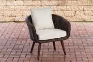 CLP Sessel Ameland Rund cremeweiß 45 cm (Dunkelbraun)