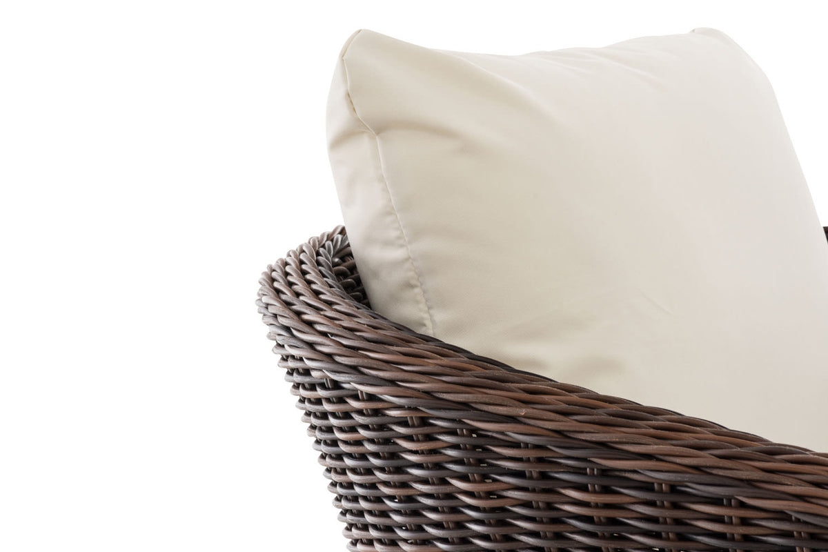 CLP Sessel Ameland Rund cremeweiß 45 cm (Dunkelbraun) – Produktabbildung 4