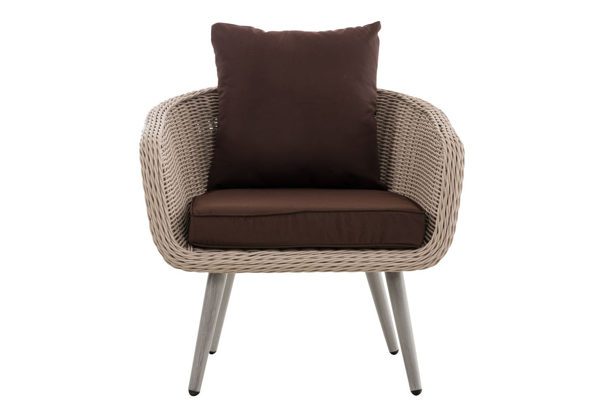 CLP Sessel Ameland Rund terrabraun 45 cm (Hellgrau) – Produktabbildung 3